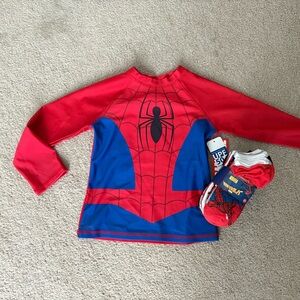 Spiderman Bundle: Long Sleeve Swim Shirt & Socks